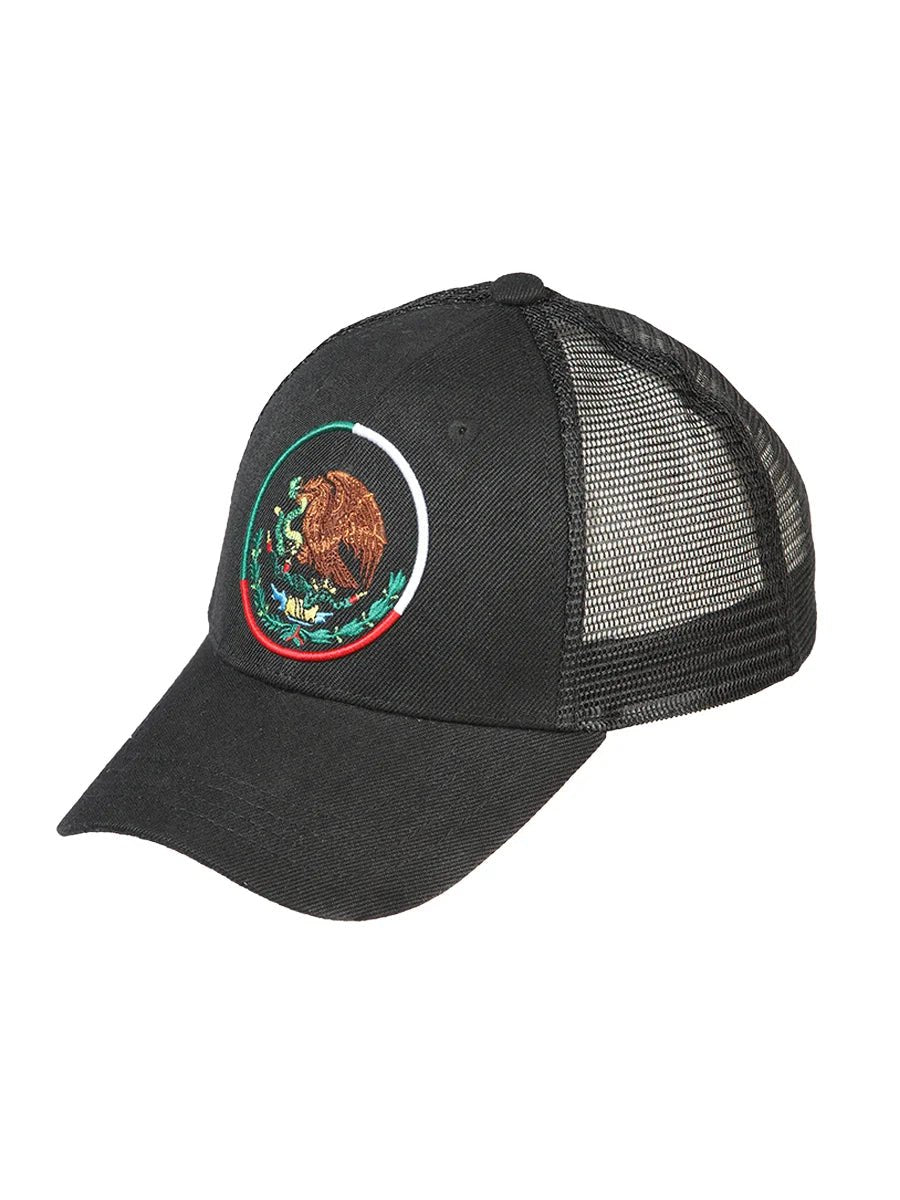 Gorra Escudo de Mexico Tela Negro / Tricolor 44375 - El General - Diana Zapateria Inc