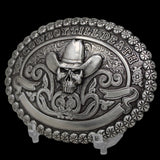Hebilla Ovalada Plateada – “Cowboy Till Death” - Crumrine - M&F Western Products