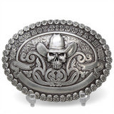 Hebilla Ovalada Plateada – “Cowboy Till Death” - Crumrine - M&F Western Products