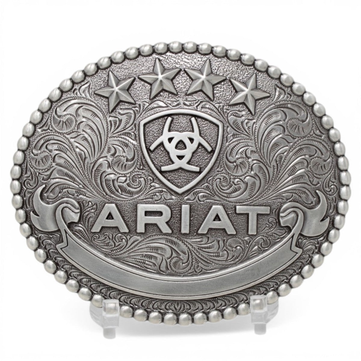 Hebilla Vaquera Ovalada en Plata Logo - Ariat - M&F Western Products