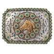 Hebilla Vaquera para Dama con Caballo y Piedra de Color - White Diamonds Boots