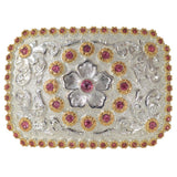 Hebilla Vaquera para Dama con Flor y Piedra de Color - White Diamonds Boots
