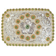 Hebilla Vaquera para Dama con Flor y Piedra de Color - White Diamonds Boots