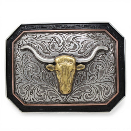 Hebilla Vaquera Rectangular en Plata con Toro - Ariat - M&F Western Products