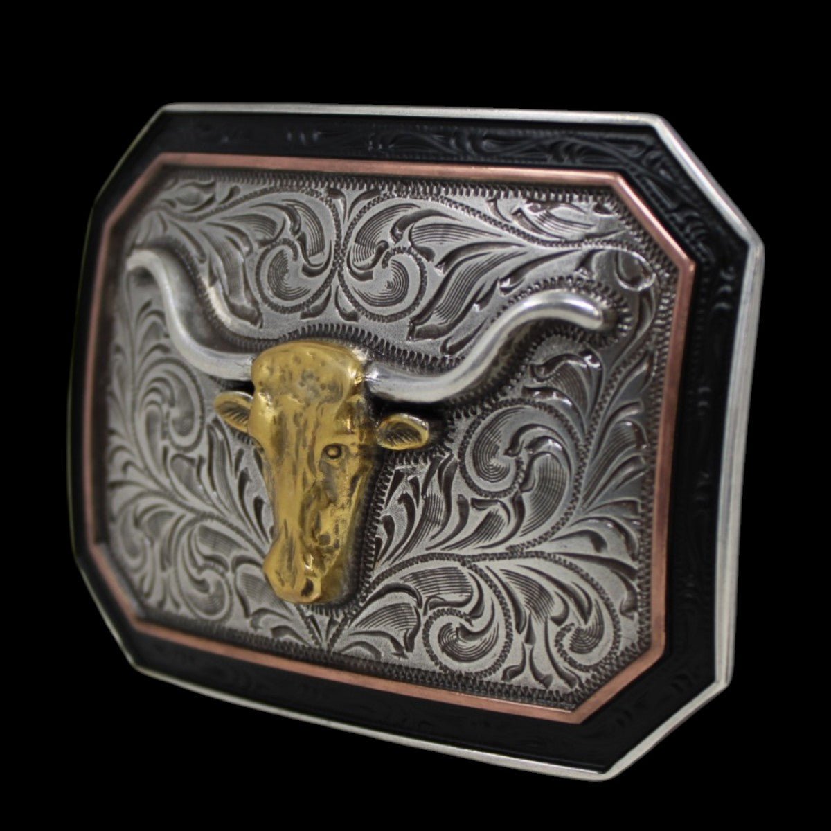 Hebilla Vaquera Rectangular en Plata con Toro - Ariat - M&F Western Products