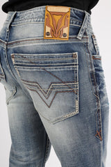Holt Men's Blue Boot Cut Jeans - Platini Fashion