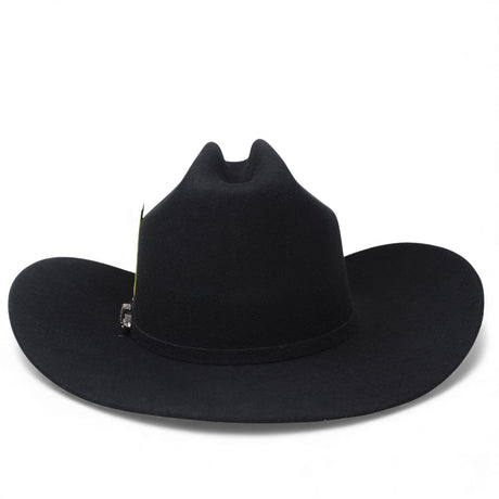 20x tombstone black johnson western hat  with a feather back