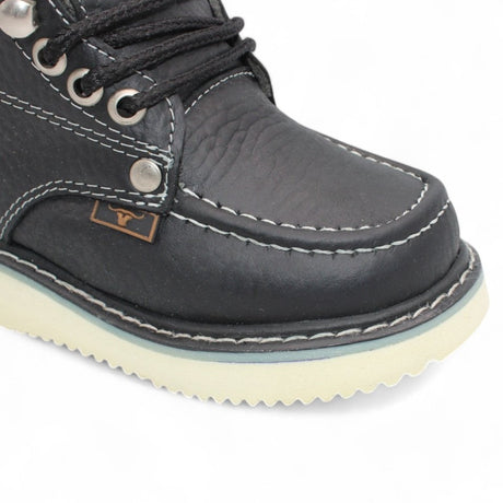 Kid´s Moc Toe Leather Boot Black - HBN80105 - Hooch Boots