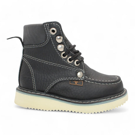 Kid´s Moc Toe Leather Boot Black - HBN80105 - Hooch Boots