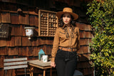 Ladies Cotton Camel Embroidery Western Shirt - Platini Fashion