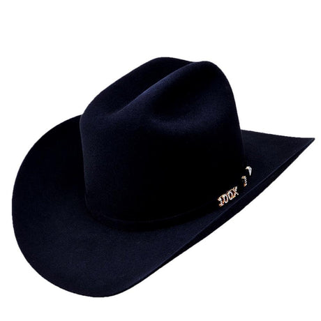 Black Serratelli 100X felt western hat with traditional cattleman crown and premium wool blend