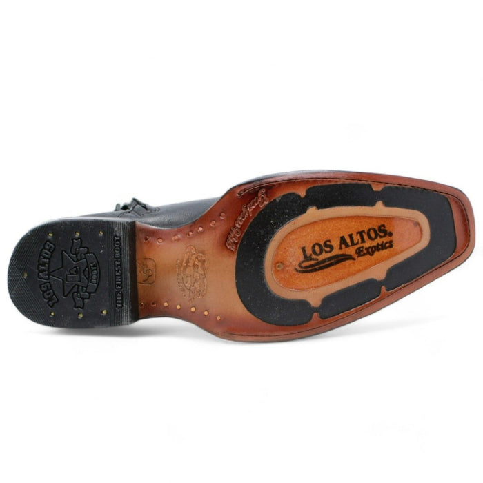 Los Altos Men's Original Python Skin European Toe Short Boots - Black 76BFN5705 - Los Altos Boots