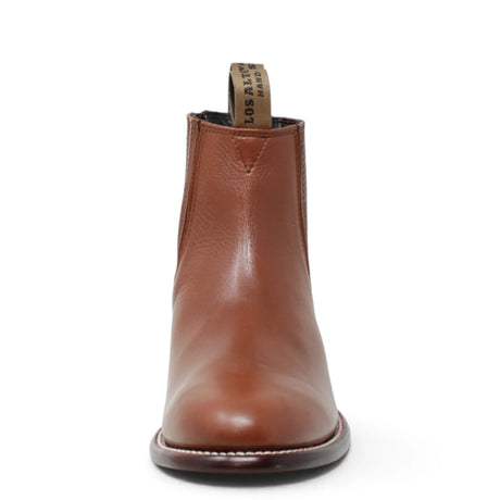 Wester Genuine Leather Roper Ankle Boots Rage Walnut Color - Los Altos Boots -Front View 