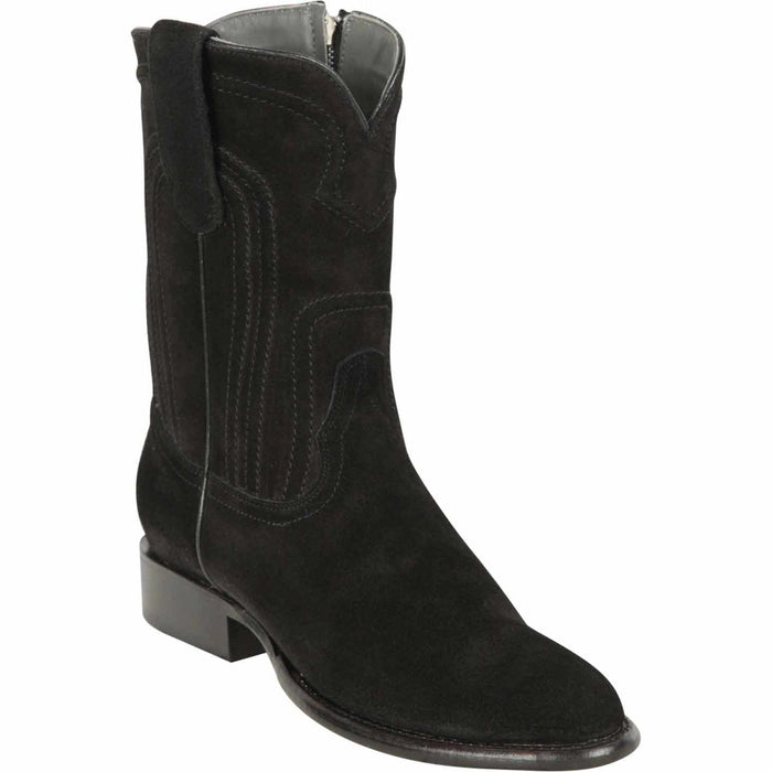 Los Altos Men's Suede black Roper Boots with a Zipper - Los Altos Boots