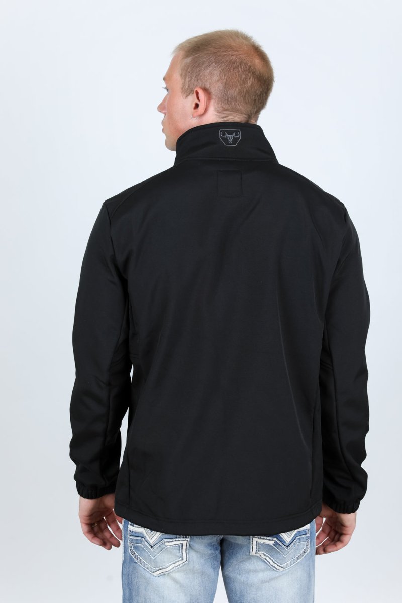 Mens Aztec Softshell Water - Resistant Jacket - Black - Platini Fashion