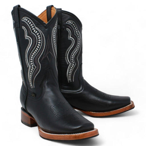 Men's Black Floater Square Toe Boots - La Carreta