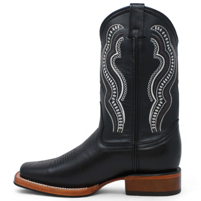 Men's Black Floater Square Toe Boots - La Carreta