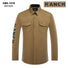 Men's Button Down Shirt with Embroidered Ranch Design - Contti