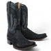 Men's Caiman Belly Print Dubai Toe Leather Boots - Black - Hooch Boots