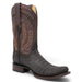 Men's Caiman Belly Print Dubai Toe Leather Boots - Chocolate - Hooch Boots