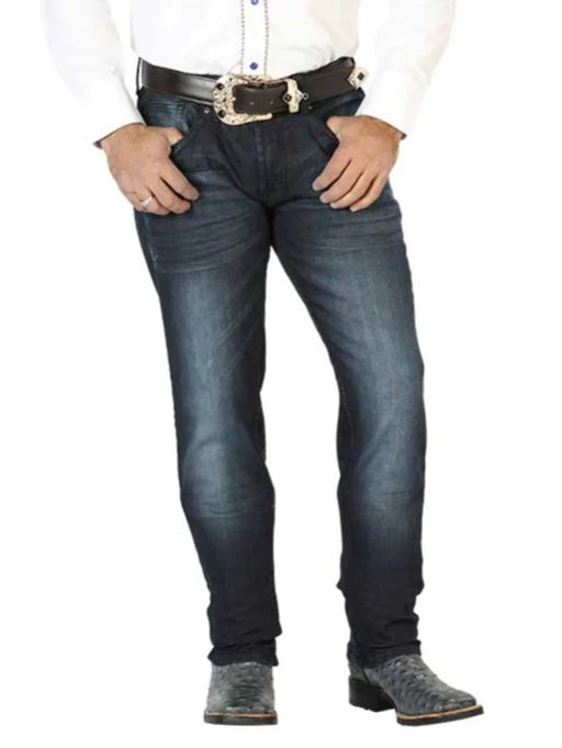 Men's Dark Blue Skinny Stretch Casual Denim Jeans - El General