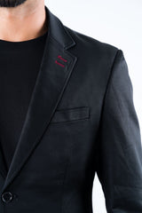 Men's Double Button Black Blazer - Platini Fashion