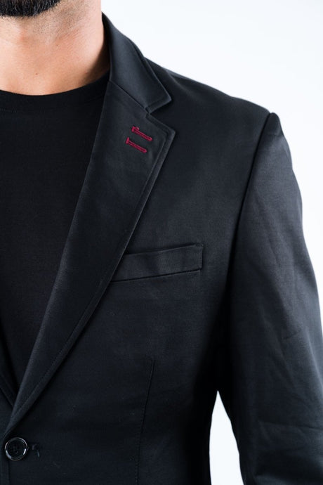Men's Double Button Black Blazer - Platini Fashion