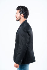 Men's Double Button Black Blazer - Platini Fashion