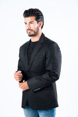 Men's Double Button Black Blazer - Platini Fashion