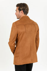 Men's Double Button Faux - Suede Blazer - Platini Fashion