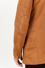 Men's Double Button Faux - Suede Blazer - Platini Fashion