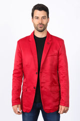 Men's Double Button Red Blazer - Platini Fashion