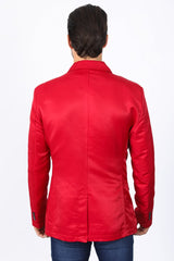 Men's Double Button Red Blazer - Platini Fashion