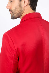 Men's Double Button Red Blazer - Platini Fashion