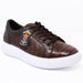 Men's Genuine Full Caiman Belly Skin Sneakers - Brown - Los Altos Boots