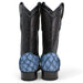 Men's Genuine Monster Fish Leather Square Toe Boots - Blue Jeans - Wild West Boots