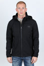 Mens Hooded Softshell Water - Resistant Jacket - Black - Platini Fashion
