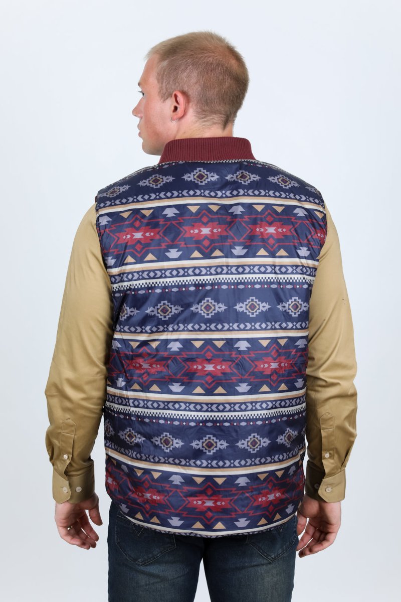 Mens Insulated Reversible Vest - Wine - Platini Fashion