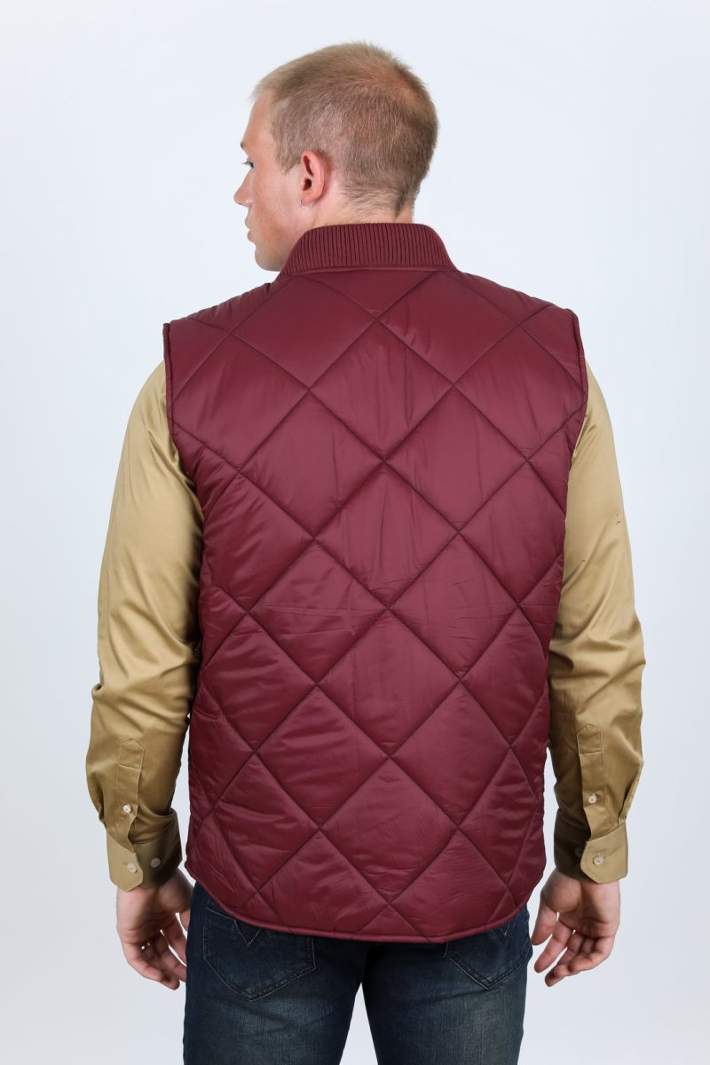 Mens Insulated Reversible Vest - Wine - Platini Fashion