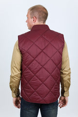 Mens Insulated Reversible Vest - Wine - Platini Fashion