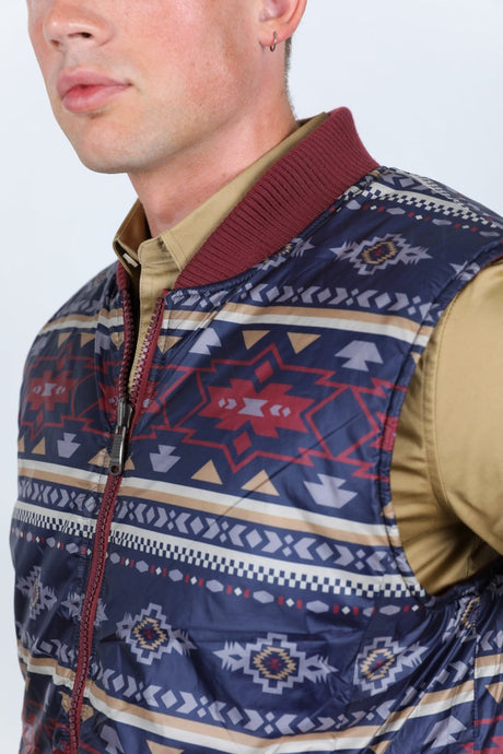 Mens Insulated Reversible Vest - Wine - Platini Fashion