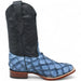 Men's Los Altos Genuine Monster Fish Leather Square Toe Boots - Blue - Los Altos Boots