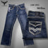 Men's Modern Boot Denim Jeans Embroidered Pockets LAM-1851 - Lamasini
