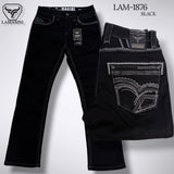 Men's Modern Boot Denim Jeans Embroidered Pockets LAM-1876 - Lamasini