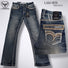Men's Modern Boot Denim Jeans Embroidered Pockets LAM-1876 - Lamasini