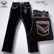 Men's Modern Boot Denim Jeans Embroidered Pockets LAM-1877 - Lamasini