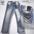Men's Modern Boot Denim Jeans Embroidered Pockets LAM-1877 - Lamasini