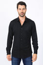 Men’s Modern Fit Stretch Dress Shirt - Black - Platini Fashion