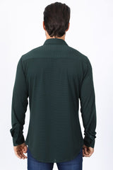 Men’s Modern Fit Stretch Dress Shirt - Green - Platini Fashion
