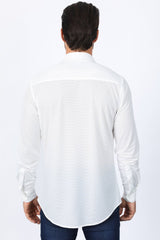 Men’s Modern Fit Stretch Dress Shirt - White - Platini Fashion